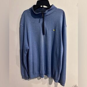 Clubhouse Collection MASTERS Pullover Medium 1/4 Zip Blue ITALY Modal Cotton